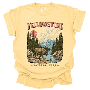 T-shirt Parc national de Yellowstone T-shirt Protect des parcs nationaux des États-Unis T-shirt Faune sauvage T-shirt Parks Over Profit T-shirt couleurs confort