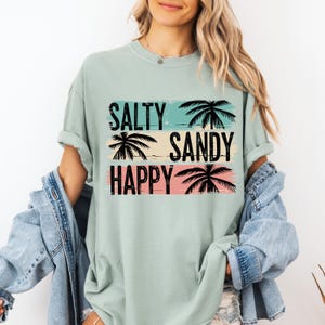 Comfort Colors Salty Sandy Happy Shirt Salty Shirt Stay Salty Tee Trendy Beach Shirt Summer Shirt Vacation Tshirt Cute Beach Shirt