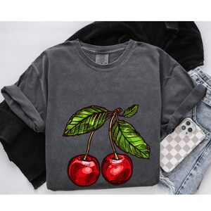 Cherry Shirt Cherry Graphic Shirt Feminism T-shirt Cherry Blossom Womens Shirts Cherry Print Comfort Colors Cherry Gift