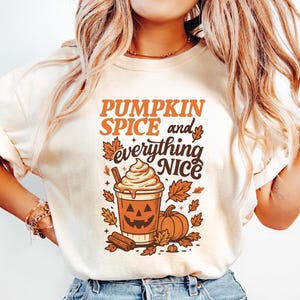 Pumpkin Spice Comfort Colors Cotton Shirt: Cozy Fall Coffee Tee