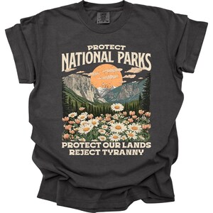 T-shirt des parcs nationaux, protection des parcs nationaux, chemise vintage pour les amoureux de la nature, chemise de la faune, chemise Parks Over Profit, couleurs confortables