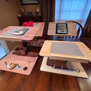 Lap Desk - Adjustable Portable All Position Lap-craft Desk - Mahogany, Red Oak, Birch, Cedar, or Walnut