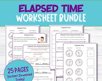 3rd-5th Grade Elapsed Time Activities | Print & Go Worksheets