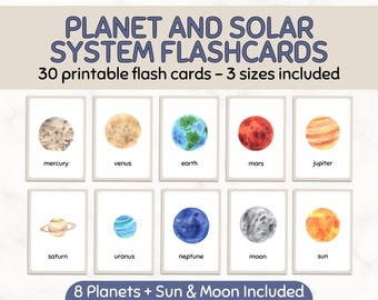 Solar System Flashcards for Kids | Space Learning Cards