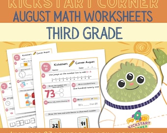 3rd Grade August Math Activities | Print & Go Worksheets