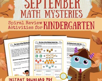 Kindergarten September Math Mysteries | Autumn Detective Games