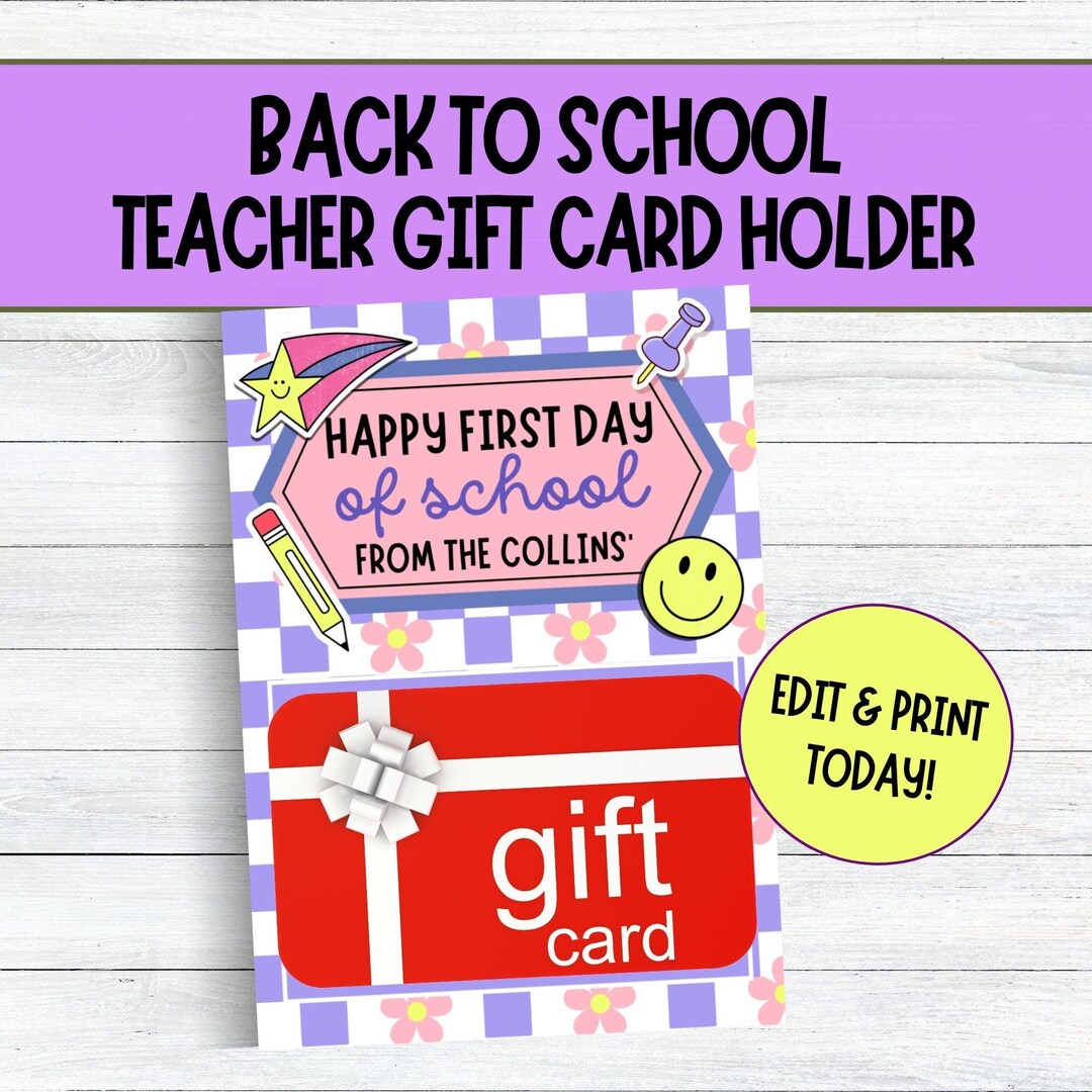 Retro Teacher Gift Card Holder | Back to School Appreciation | Canva ...