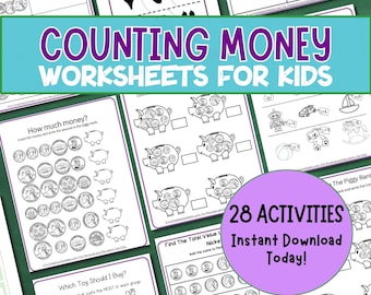 1st-2nd Grade Money Counting Activities | Print & Go Worksheets
