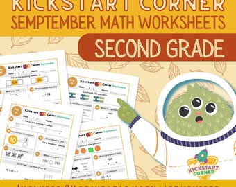 2nd Grade September Math Activities | Print & Go Worksheets | Kickstart Corner