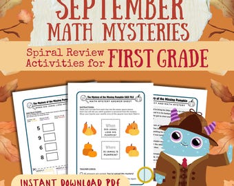1st Grade September Math Mysteries | Autumn Detective Games