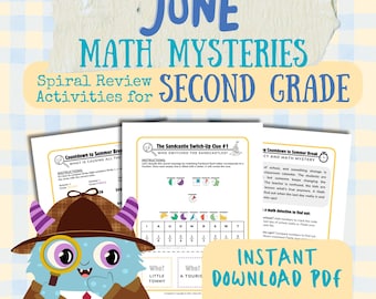 2nd Grade Math June Mystery Activities | Detective Games