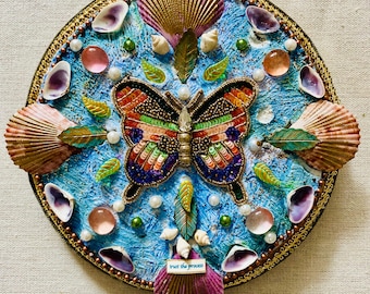 Butterfly Mosaic Mandala: Beaded Spiritual Healing Art