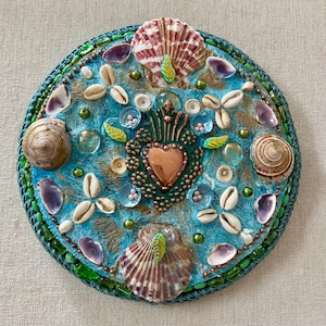 Align to Love mixed media mosaic mandala spiritual wall art home decor radiant art