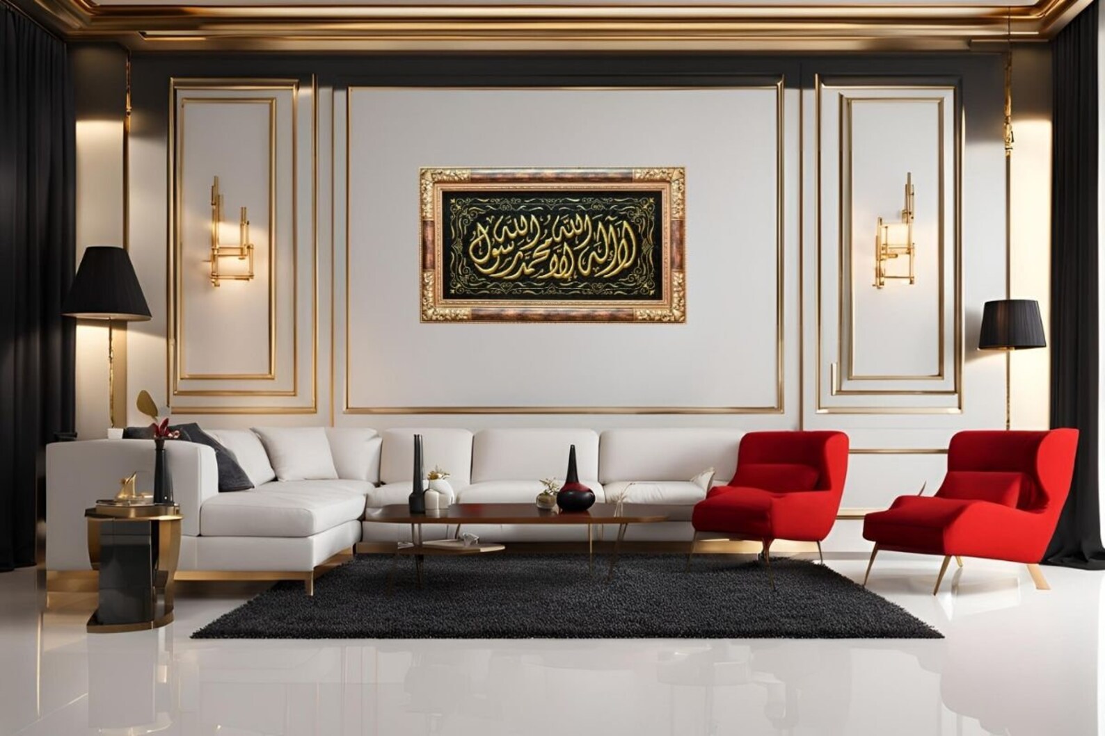 Elegant Handmade Islamic Calligraphy Art, Shahada Wall Decor, Silk ...