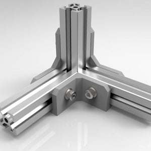 3 Way Connector for 20x20 Aluminum T Slot Extrusion Series - 3D Print STL File Download