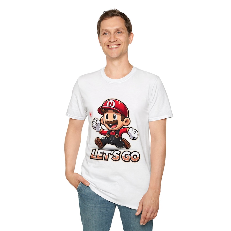 Soft style T-Shirt Unisex Animated Plumber Adventure Tee, Pullover, t-shirt image 5