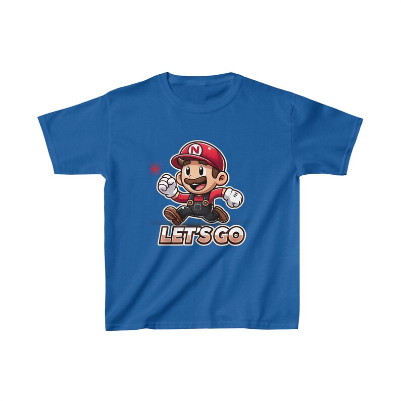 Kids Heavy Cotton™ Tee, "Smiling Plumber Adventures T-Shirt" GAME image 10