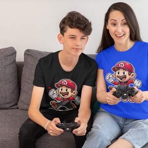Soft style T-Shirt Unisex Animated Plumber Adventure Tee, Pullover, t-shirt image 9