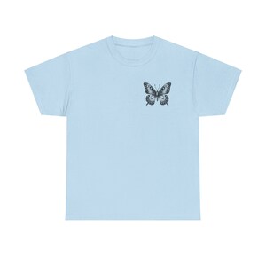 Unisex Heavy Cotton Tee, Elegance in Flight: Butterfly Design T-Shirt" butterfly, casual, quality, gift, image 8