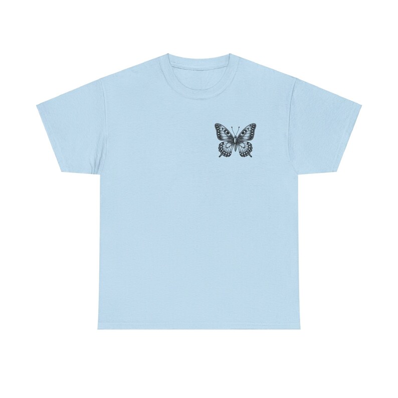 Unisex Heavy Cotton Tee, Elegance in Flight: Butterfly Design T-Shirt" butterfly, casual, quality, gift, image 8