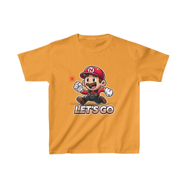 Kids Heavy Cotton™ Tee, "Smiling Plumber Adventures T-Shirt" GAME image 9