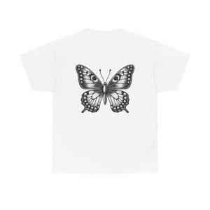 Unisex Heavy Cotton Tee, Elegance in Flight: Butterfly Design T-Shirt" butterfly, casual, quality, gift, image 10