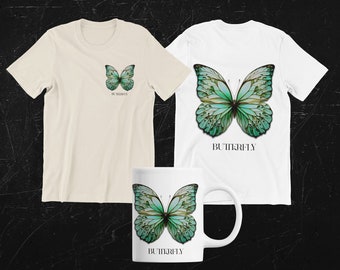 T-ShirtUnisex Soft style T-Shirt, "Butterfly Elegance: Fashion Meets Nature,casual, gift, Charming Butterflies Exquisite T-Shirt Collection"