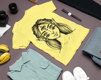 女性のお気に入りTシャツ「プレミアムウィメンズスリムフィットTシャツ フェアリーデザイン」プレゼント、マジックワールド