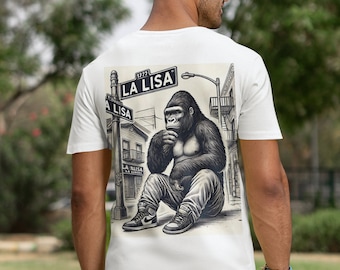 ソフトスタイルTシャツ「アーバンゴリラグラフィックTシャツ」プルオーバー LA LISA