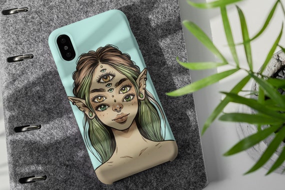 Tough Phone Cases, "Protective Case for iPhone 15/14/13/12/11 with Eye Fairy Design" GIFT