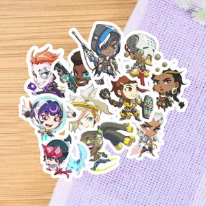 OW Support &quot;Cute Spray&quot; Fanart Laminated Stickers