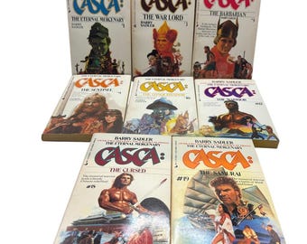 Barry Sadler CASCA, 8 livres, 1, 3, 5, 9-10, 17-19, quelques 1ères éditions. Années 80, PB