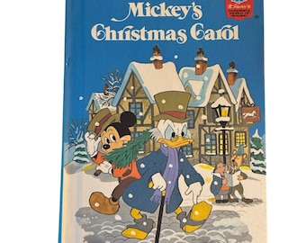 VTG 1982 Mickey's Christmas Carol Book, Disney World of Reading, HC, BCE