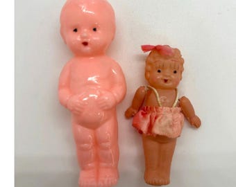 2 Vintage 1930's Celluloid Kewpie-Style Mini Dolls