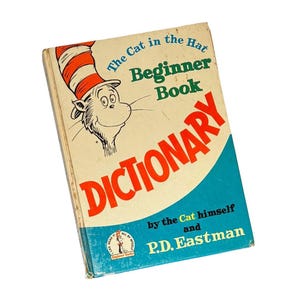 VTG 1st Ed 1964 Katze im Hut Anfängerbuch Wörterbuch von Dr. Seuss, PD Eastman