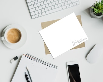 Personalized Name Note Cards Simple name -  Set of 12 - BEST SELLER