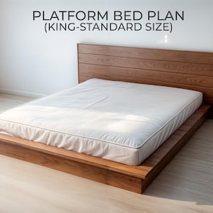 DIY Platform Bed Frame Build Plan PDF King Platform Bed king Bed Frame Low Profile Bed Frame Minimalist Bed Frame DIY Woodworking Plans Etsy