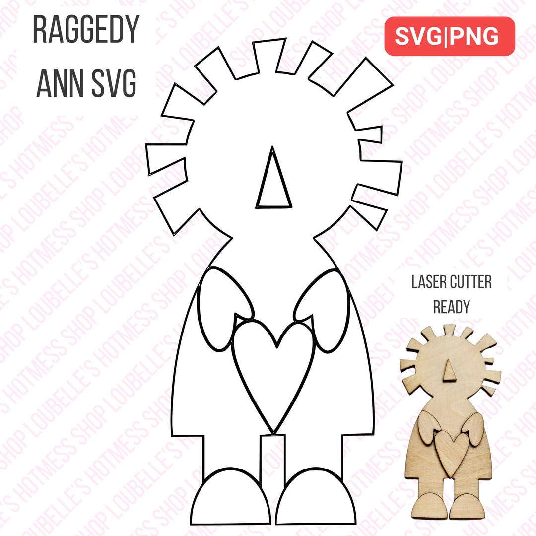 Raggedy Ann SVG Laser Cutter Ready | Raggedy Ann Doll | Digital File - Etsy