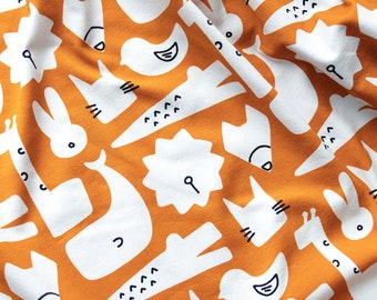 Snug Knit - Animal Shapes - fabric by the half yard - by LEMONNI x FIGO Fabrics