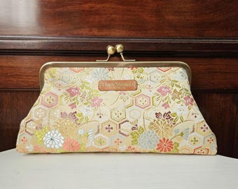 Pochette kimono avec bandoulière chaîne, sac de soirée en tissu japonais