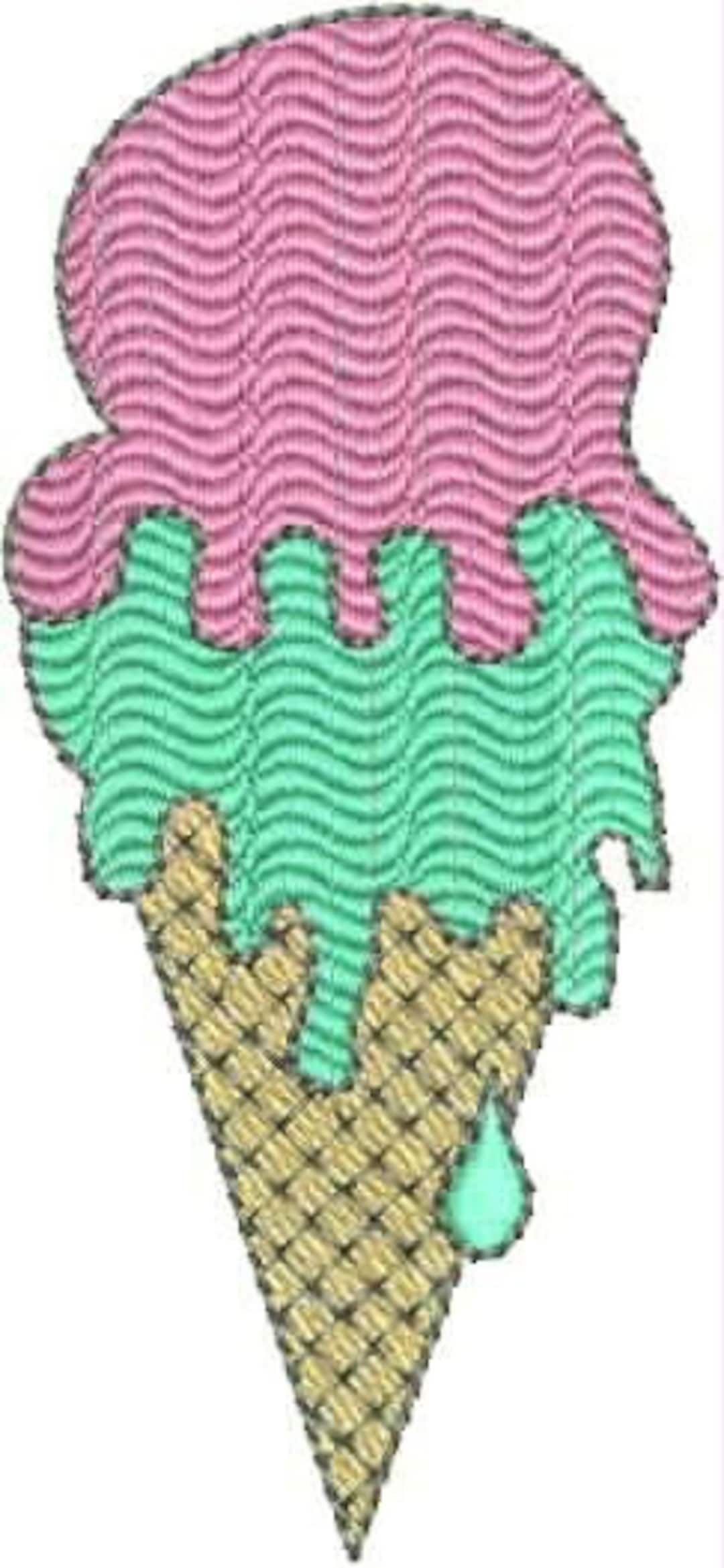 Ice Cream Cone Embroidery Design Files Etsy
