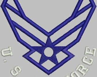United States Air Force Outline Digitized Machine Embroidery Design Files
