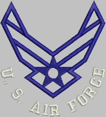 U.S Air Force Embroidery Design #2-3 SIZES