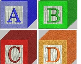 Baby Block Alphabet Embroidery Designs