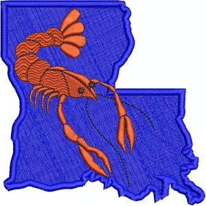 Louisiana cRAW vis borduurwerk ontwerp bestanden