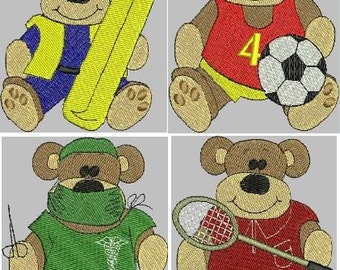 Bears At Work And Play Digitized Machine Embroidery Files 08
