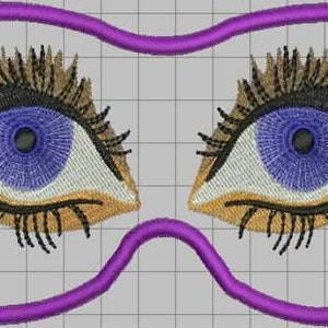 Eyemask Eyes Digitized Embroidery Design File