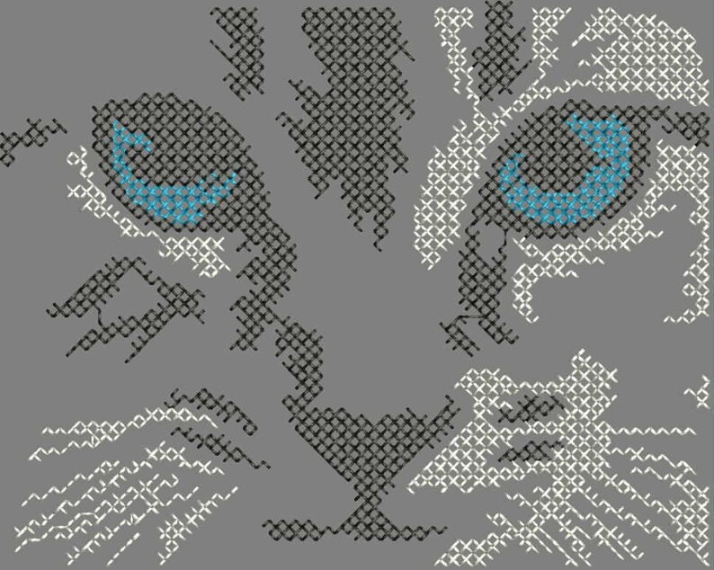 Cat face cross stitch embroidery design files  etsy