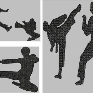Karate Silhouette Stickerei Design Dateien Sammlung