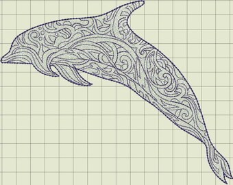 Tribal Dolphin Embroidery Design Files